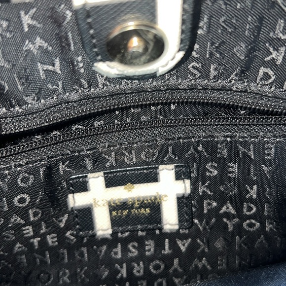 Black and white checkered Kate Spade purse. Used two times very good condition. - Picture 3 of 5